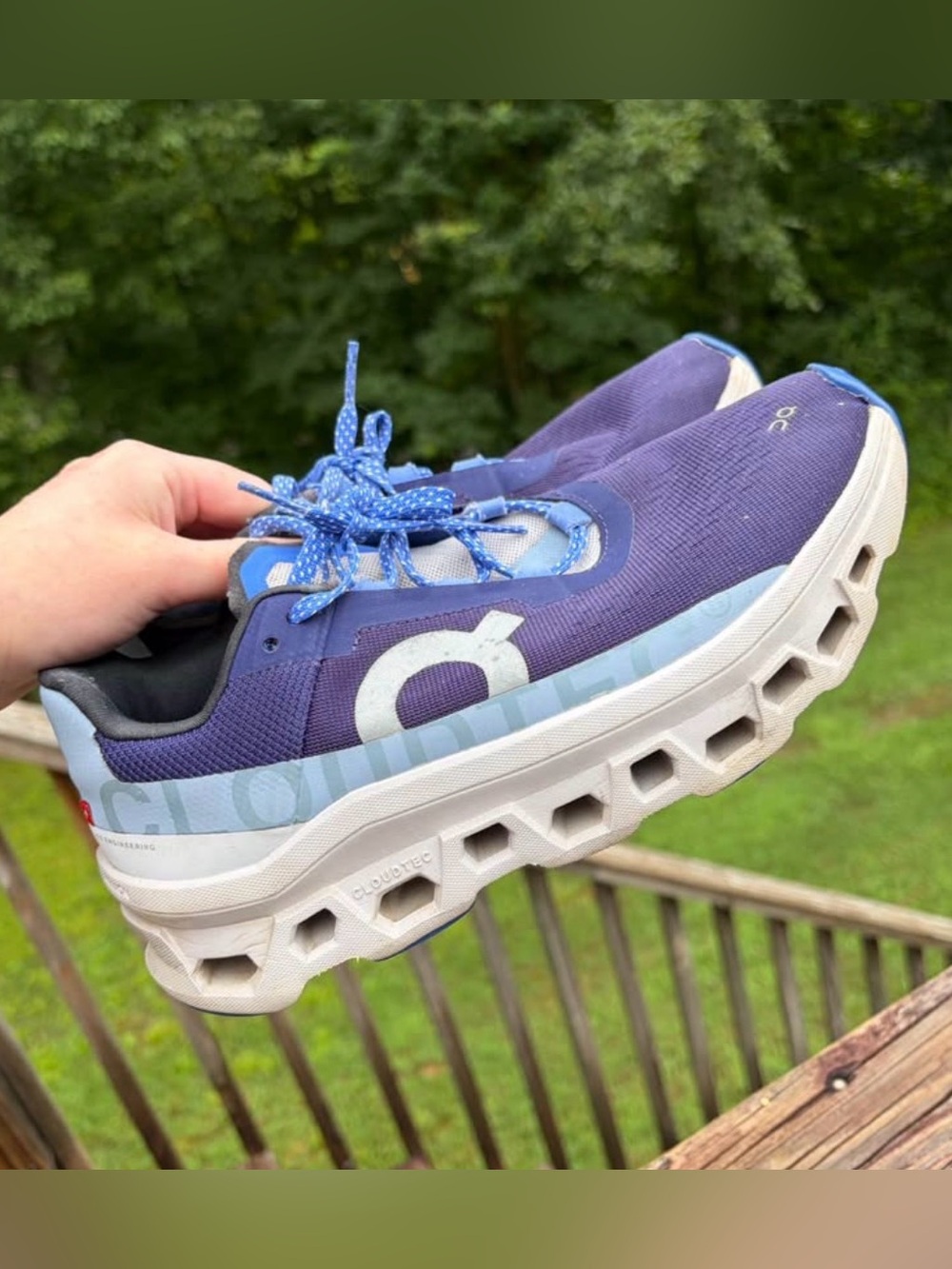 Monster clouds blue athletic shoes